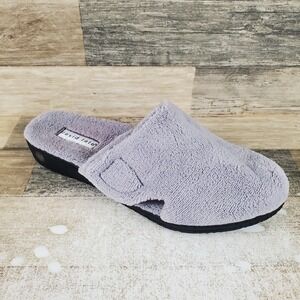 David Tate Cuddle Womens Slippers Sz 14 W Light Gray Adjustable Strap Closed Toe